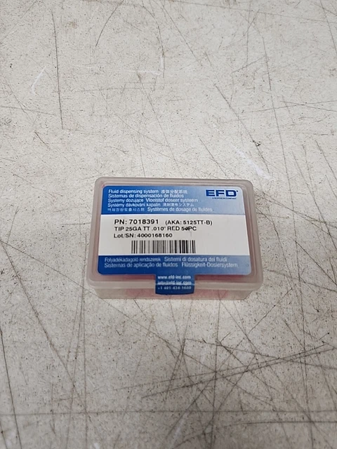 Nordson EFD 7018391 25ga .010" Red Top Lot Of 32 Pcs