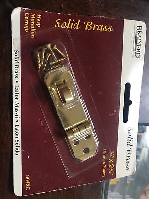 New BRAINERD 3/4" X 2-3/4" Solid Brass Hasps in Package 804XC