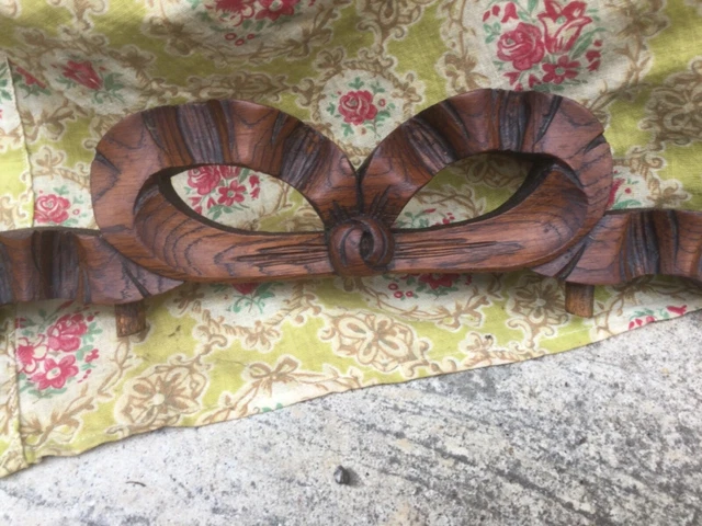 ANCIEN FRONTON EN BOIS SCULPTÉ « NOEUD » XIX Ème NAPOLEON III SHABBY CHIC RARE** 4