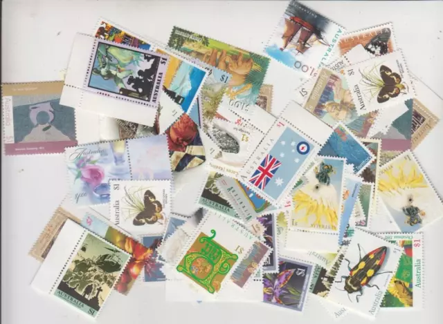 Postage stamps Australia $1 x 500 full gum free registered post, SAVE costs