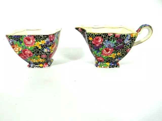 Royal Winton Grimwades Hazel Chintz Creamer & Open Sugar Bowl England