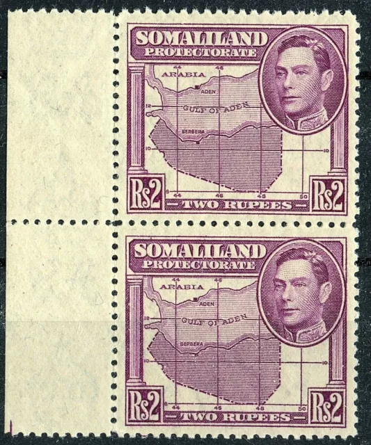 Somaliland KGVI  sg102 R2 gutter pair   MNH