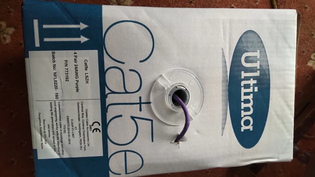 Ultima Cat5e UTP LSZH lila solides Kabel 305 m brandneue Box