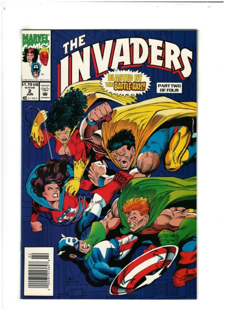 Invaders #2 VF/NM 9.0 Newsstand Marvel Comics 1993 Captain America