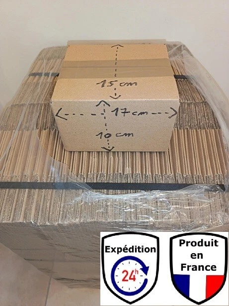 Lot De 100 Cartons Caisses 200 X 150 X 90 Mm Simple Cannelure