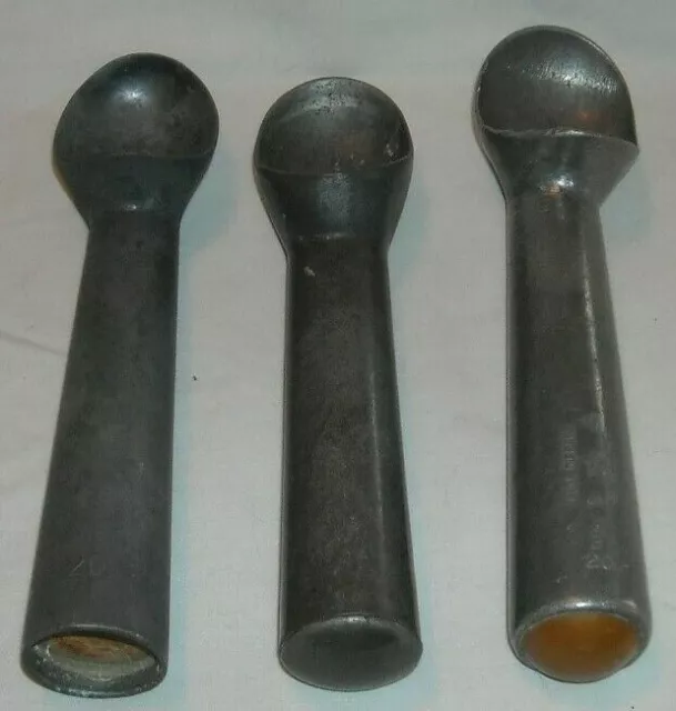 3 Vintage Metal Ice Cream Scoops - 1 Zeroll Maumee Ohio & 2 - ? # 1 & # 20
