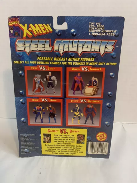 X-men Steel Mutants Gambit VS Bishop Set Metal Action Figure Toy Biz 1994 Marvel 2
