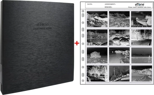 Hojas de almacenamiento de archivo 120 fundas conservadoras de páginas negativas con álbum de película