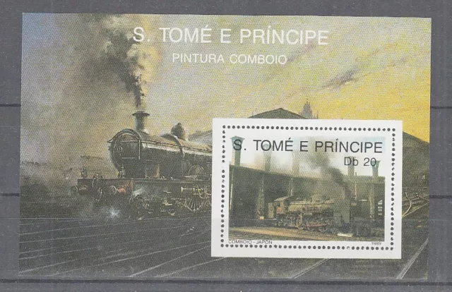 Eisenbahn - Lokomotiven   Sao Tome E Principe  Block 210  **  (mnh)