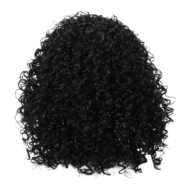Human Hair Headband Wig Wigs Curly Afro Curling Black Headgear