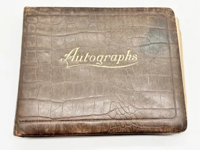 Vintage Autograph Book With Signatures And Pictures Circa 1930'S