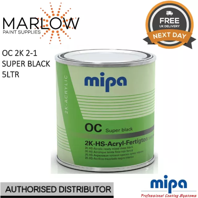 Mipa Oc 2K Hs Rm Super Black 5Ltr   -  Acrylic, 2-1 , Gloss , Topcoat , Paint