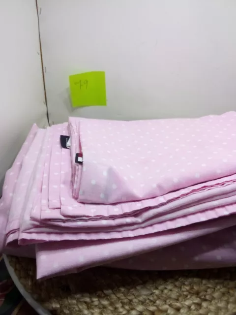 tommy hilfiger Twin Sheet Set Pink With White Polkadots Super Soft