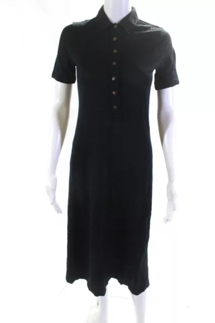 Rag & Bone Womens Short Sleeves Rower Polo Dress Navy Blue Size Extra Small