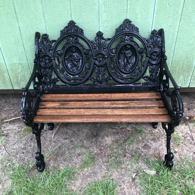 RARE Antique Victorian Style Cast Iron Garden Park Bench Mexican Agricultural