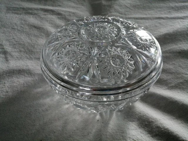 Sucrier en verre ciselé avec verseur métal ancien - collection vintage