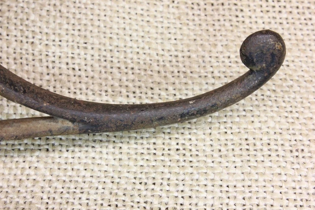 3 Old Single Coat Hooks Farm School House 1850’s Vintage Rustic Cast Iron 3" 7