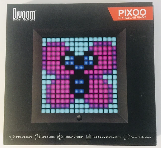 DIVOOM PIXOO DIY Pixel Digital Art Frame With LED Display Black Frame