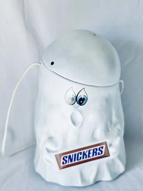 Vintage Mars Inc. Snickers Ghost Bucket Halloween Trick or Treat Pail & Lid