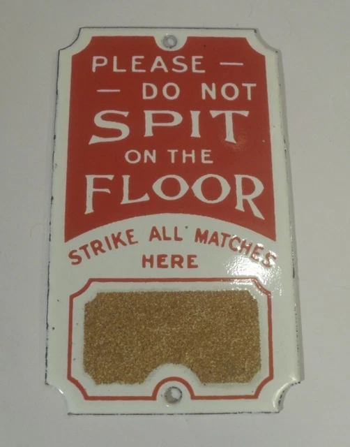 Targa In Metallo Vintage Toothsome Studios "Do Not Spit Tobacco", 30,5x20,3 Cm, Per Garage E Man Cave