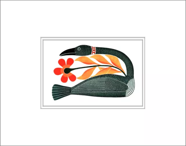FLORAL PASSAGE by Inuit artist Kenojuak Ashevak - 11" x 14" Matted print