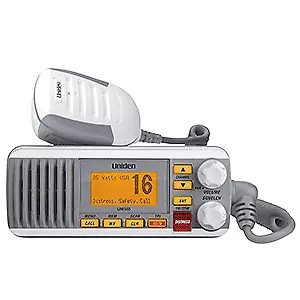 Uniden UM385 Fixed Mount VHF Radio White Boat Marine UM385