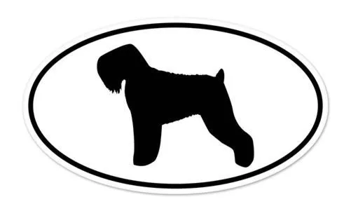 Black Russian Terrier Dog Breed Shape Oval car window bumper vinyl sticker 5" x