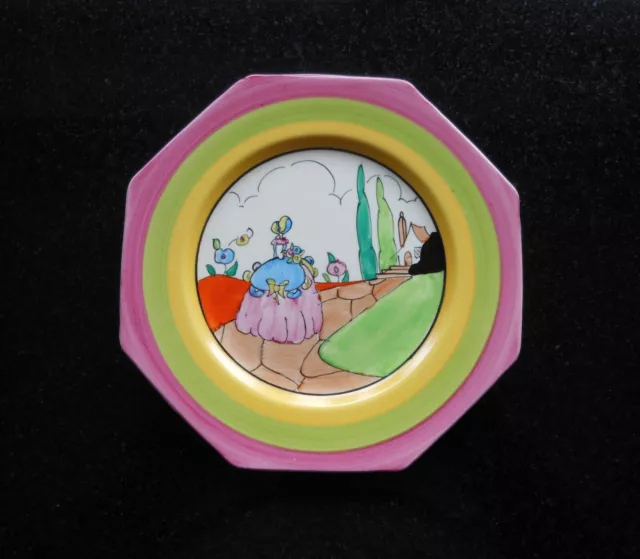 Clarice Cliff Applique Idyll Octagonal Plate.