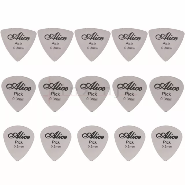 0.3mm Thin Alice Stainless Steel Metal Guitar Pick 3x5PCS