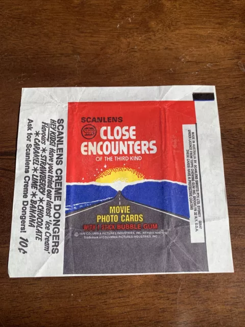 Scanlens Close Encounters of the Third Kind Card Wrapper Aust Issue