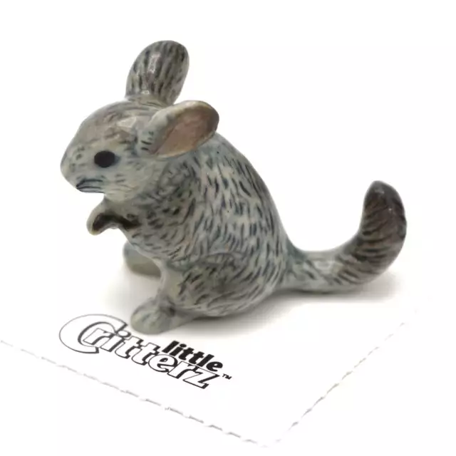 Little Critterz Gray - Chinchilla "Andes" Animal - Miniature Porcelain Figurine