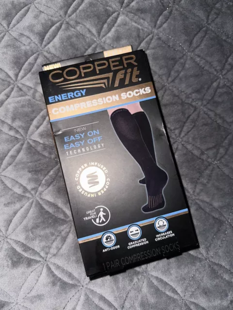COPPER FIT ENERGY Compression Socks Knee High (L/XL black) 1 Pair M:9 ...