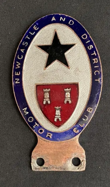 Newcastle & District North East Motor Club Vintage Car Badge Emblem Insignia