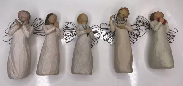 LOT OF 5 WILLOW TREE FIGURES 6"  4 Angels +1 Sister. Excellent shape