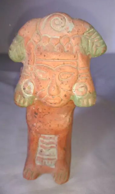 ANCIENNE STATUETTE MAYA STYLE PRECOLOMBIENNE DU MEXIQUE en terre cuite 1970-1980