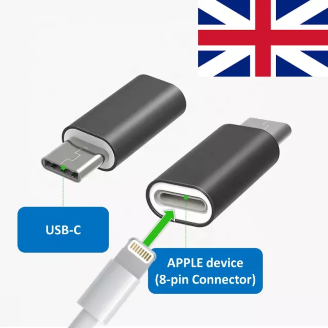 8 Pin Female (Apple) to USB-C (Type C USB) Male Adapter Converter | FINAL STOCK!