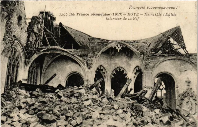 CPA MILITAIRE Roye-Ruines de l'Eglise, Intérieur de la Nef (317183)