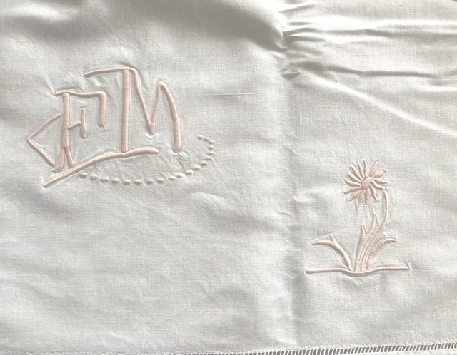Drap ancien brodé - Autres Textiles
