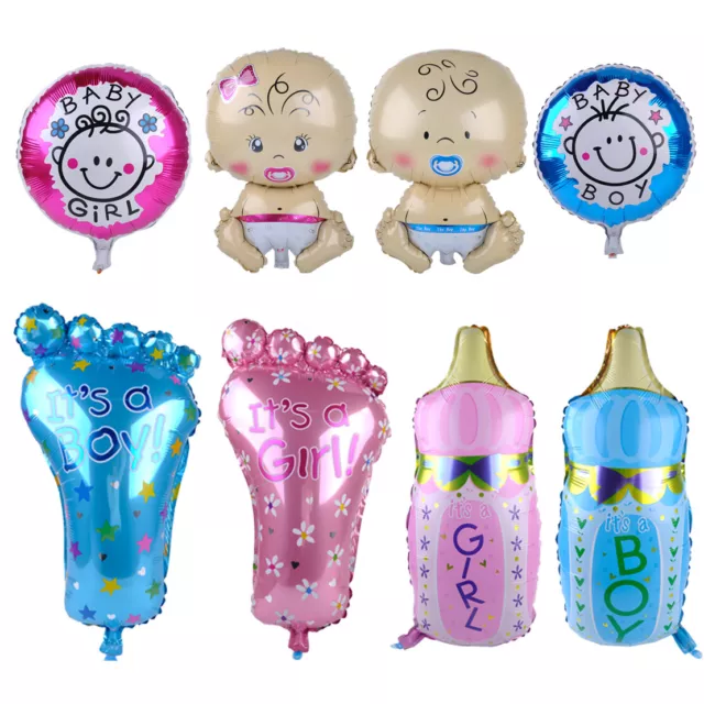 4 Baby Boy Girl Foot Bottle Foil Balloon Christening Birthday Party Shower Decor