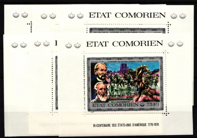 Comoros 257-262 mint as single blocks #JJ017