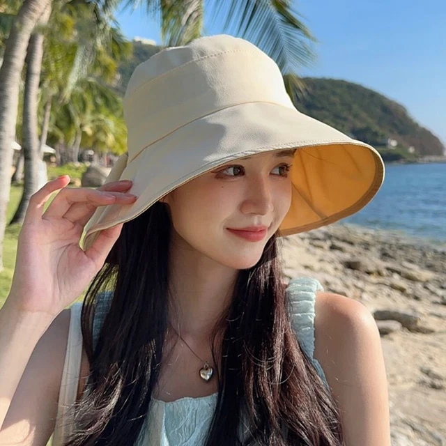 Cute Summer Ladies Sunshade Hat With Bow Knot Outdoor Beach Sunshade Hat