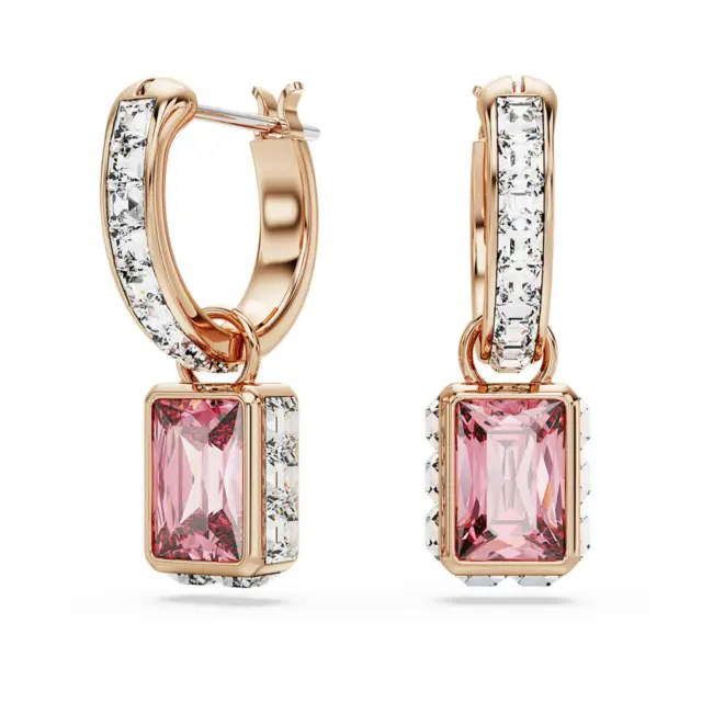 NIB SWAROVSKI #5662923 STILLA Pink Drop Earrings PE Rose Gold Tone SWE