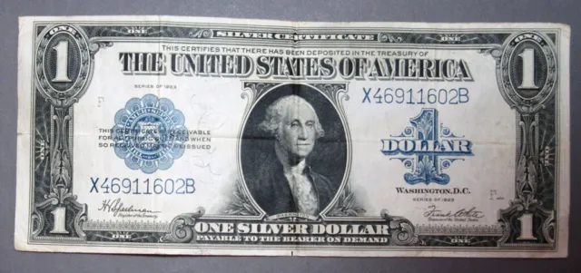 $1 Large Size Silver Certificate Note Series 1923 Crisp Vf
