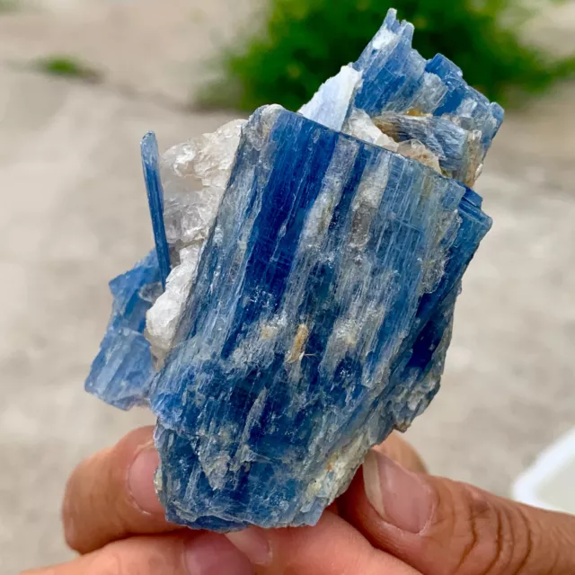 143g Rare!! Natural beautiful Blue KYANITE with Quartz Crystal Specimen Rough