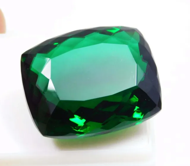 Natural Certified 80.00 Ct Cushion Cut Green Colombian Emerald Loose Gemstone.