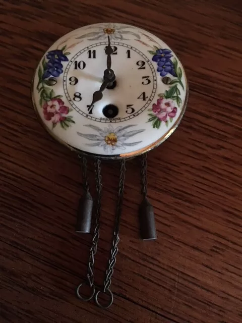 Antique German doll house miniature decorative Enamel wall Clock