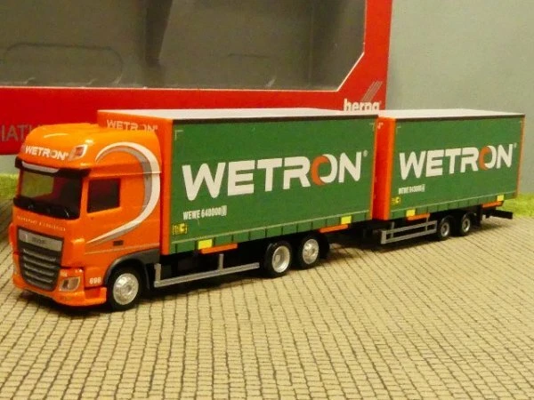 HERPA CAMION DAF XF Semi Remorque Benne TP AUTO BERGER AG 1/87 HO comme