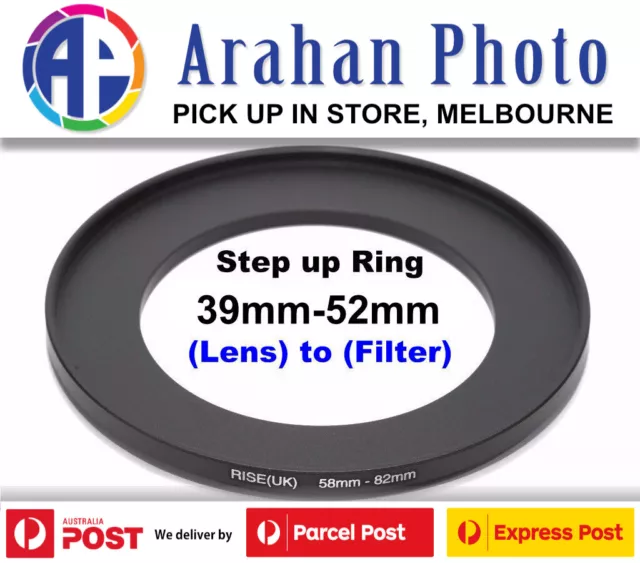 Step Up Ring 39-52 Filter Lens Adapter 39mm Filter to 52mm Lens