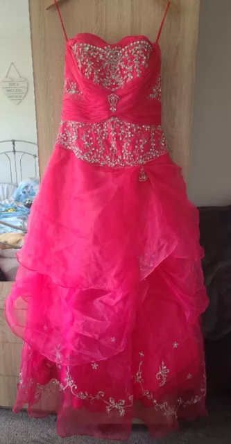Prom dress . Cinderella 💕 Ball Gown Princess. Corset Lace Back Size UK M