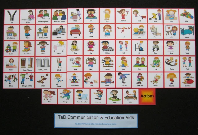 ACTIONS PICTURES CARDS - Autism ADHD Visual Communication Aids PECS SEN ...